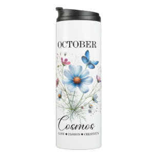 Kosmisches Trinken • Oktober-Geburtsblumen-Thermal Thermosbecher