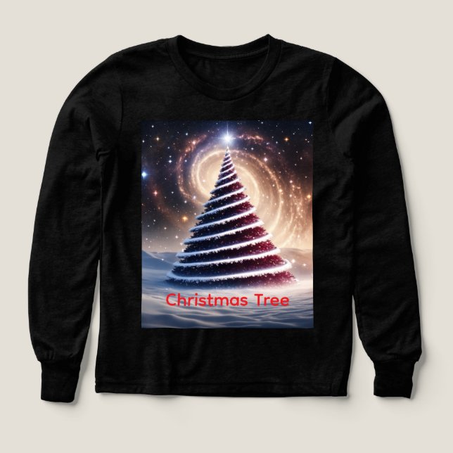 "Kosmisches Weihnachtsspirale — Langarm (Design Vorderseite)