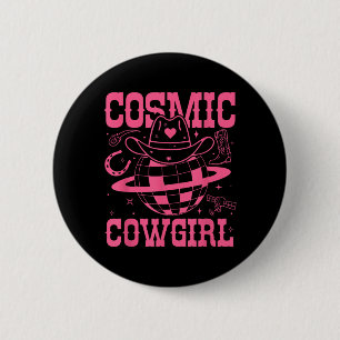 Kosmisches Weltraum-Cowgirls-Shirt Junggesellinnen Button