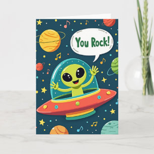 Kosmisches You Rock Geburtstagskarte Karte