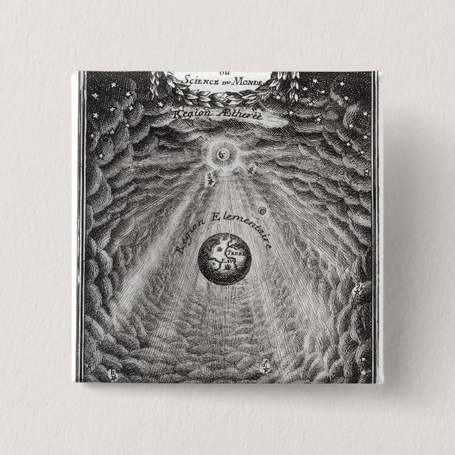 Kosmographie oder Wissenschaft der Welt Button (Vorderseite)