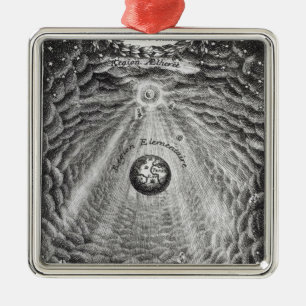 Kosmographie oder Wissenschaft der Welt Silbernes Ornament