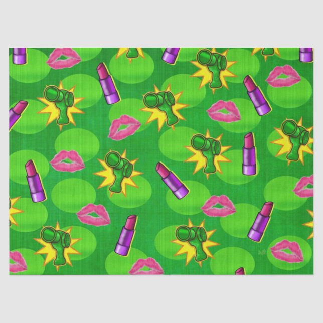 Kosmopolitischer Pop Art GIFT TISSUR 3 Seidenpapier (Vorderseite)