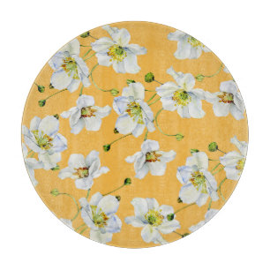 Kosmos, Aquarell, nahtlos, Blumenmuster. Schneidebrett