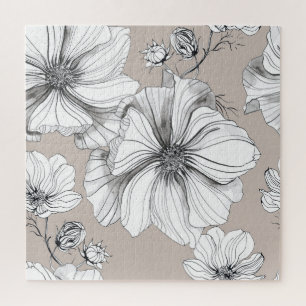 Kosmos Blume: Botanisches Zeichnend Muster.