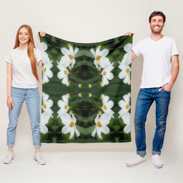 Kosmos-Blume und Bienenkultur Fleecedecke (Beispiel)