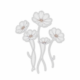 Kosmos-Blumendesign - Minimalistische feine Linie Aufkleber