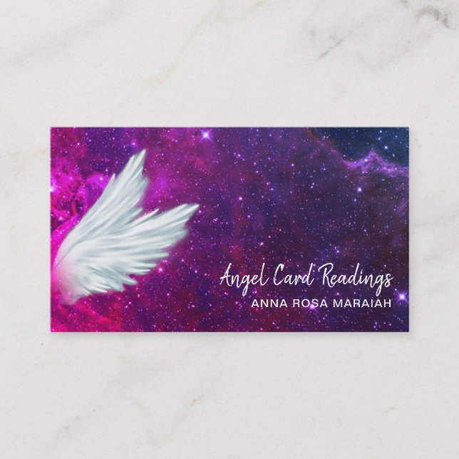 *~* Kosmos Galaxy Angel Wings Stars Universum Visitenkarte (Vorderseite)