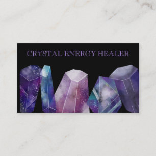 * Kosmos Gemstone Watercolor Gem Universe Crystals Visitenkarte