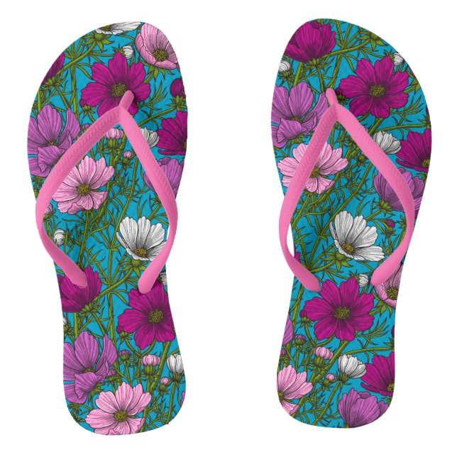 Kosmos-Mix auf blau Flip Flops (Fußbett)