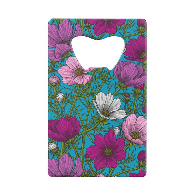 Kosmos-Mix auf blau Geldbeutel Flaschenöffner (Vorderseite)