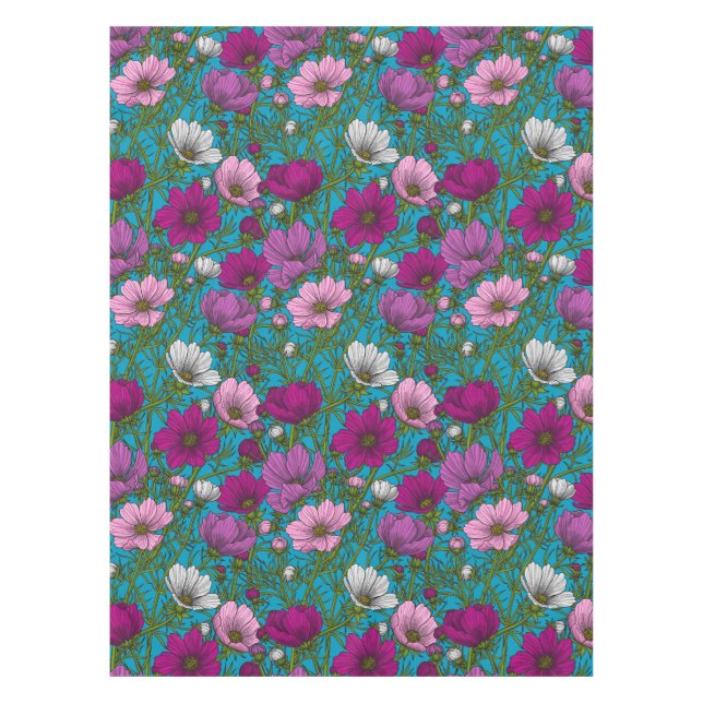 Kosmos-Mix auf blau Tischdecke (Vorderseite)