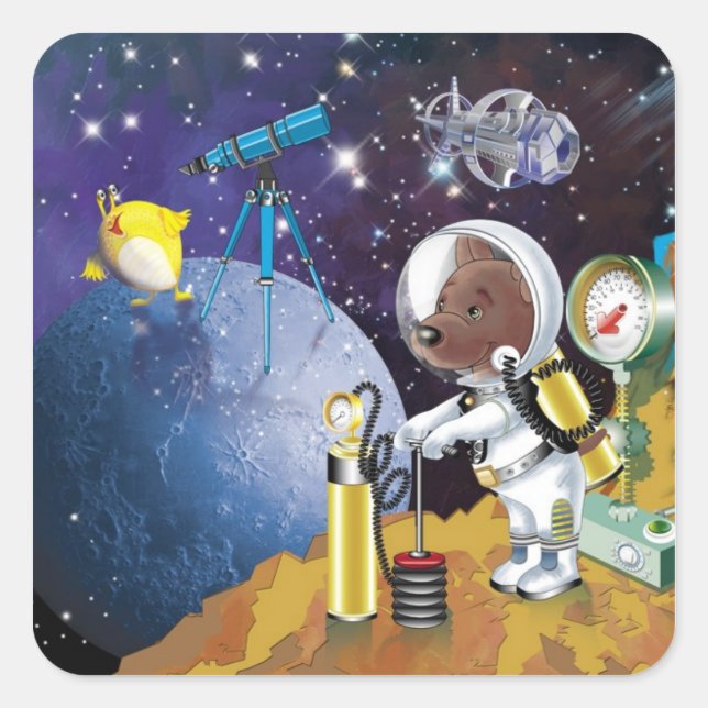 Kosmos Quadratischer Aufkleber (Vorderseite)