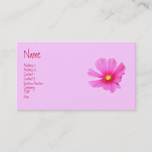 Kosmos-Visitenkarte Visitenkarte (Vorderseite)