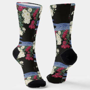 Koson Chrysanthemum Garden Japanische Blume Art Socken