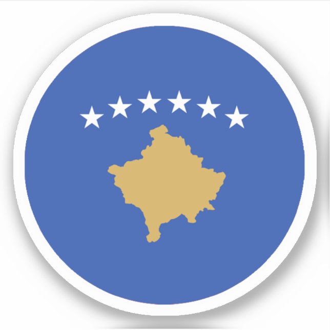 kosovarischer Flaggenrundkleber Aufkleber (Vorderseite)