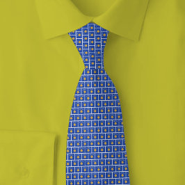 Kosovo Flag Brick Pattern Krawatte
