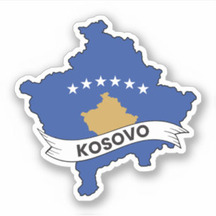 Kosovo-Flag-Karte Aufkleber