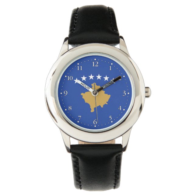 Kosovo-Flagge Armbanduhr (Vorderseite)