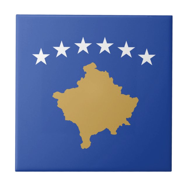 Kosovo-Flagge Fliese (Vorderseite)