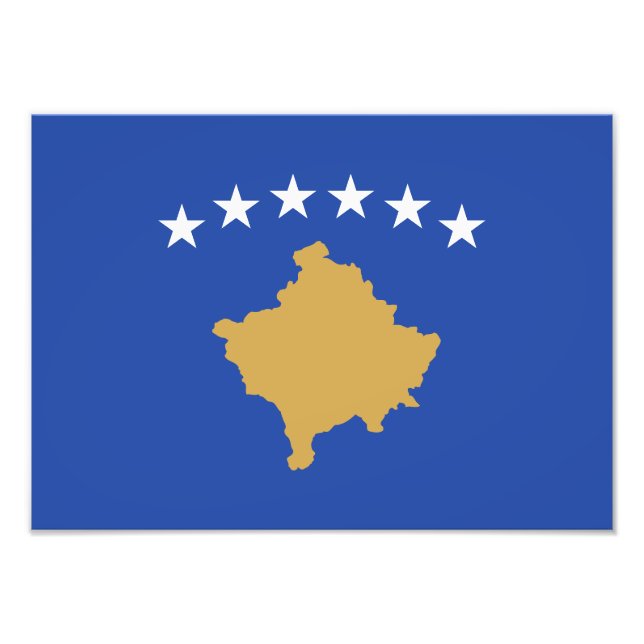 Kosovo-Flagge Fotodruck (Vorne)