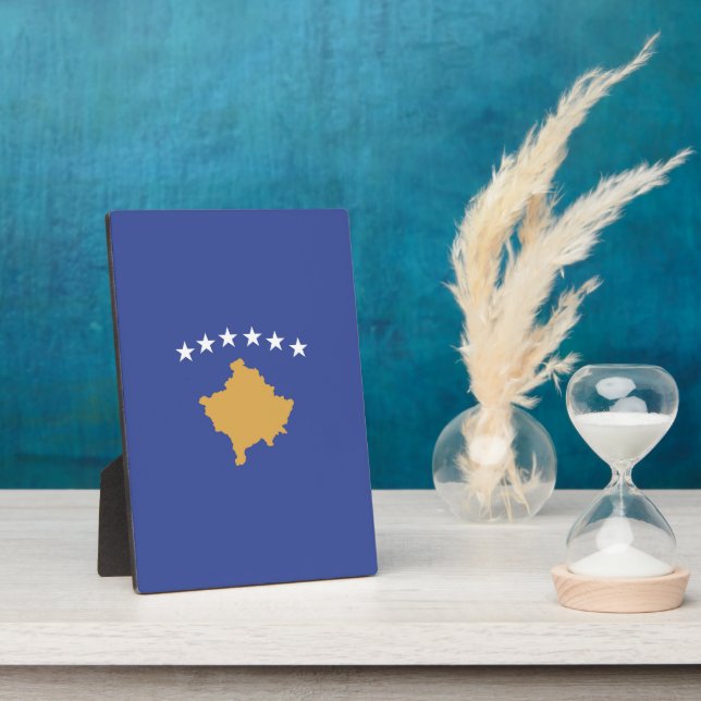 Kosovo-Flagge Fotoplatte (Seite)