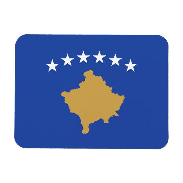 Kosovo-Flagge Magnet (Horizontal)