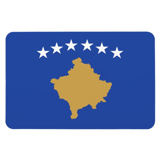 Kosovo-Flagge Magnet (Horizontal)