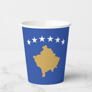 Kosovo-Flagge Pappbecher