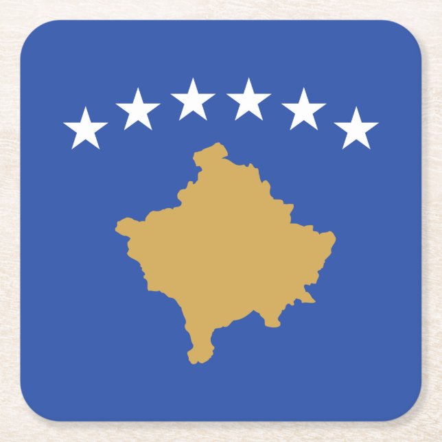 Kosovo-Flagge Rechteckiger Pappuntersetzer (Vorderseite)
