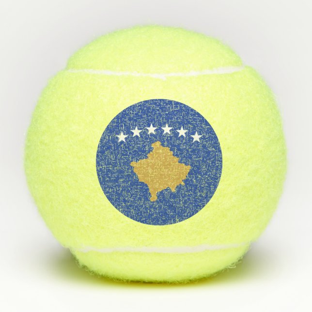 Kosovo-Flagge Tennisbälle (Vorderseite)