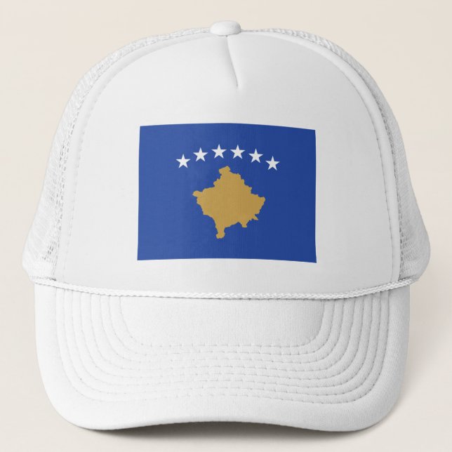 Kosovo-Flagge Truckerkappe (Vorderseite)