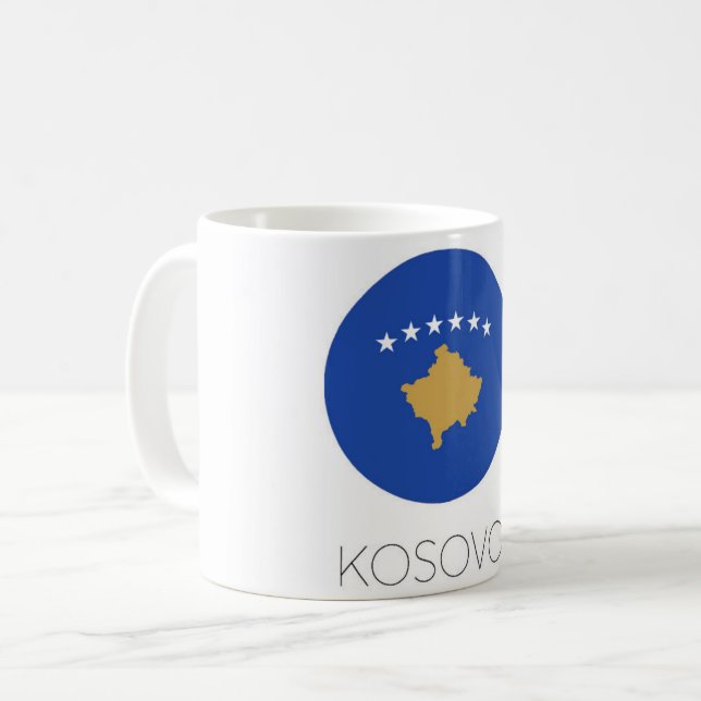 Kosovo-Flaggen-Reisebecher Kaffeetasse (Vorderseite Links)