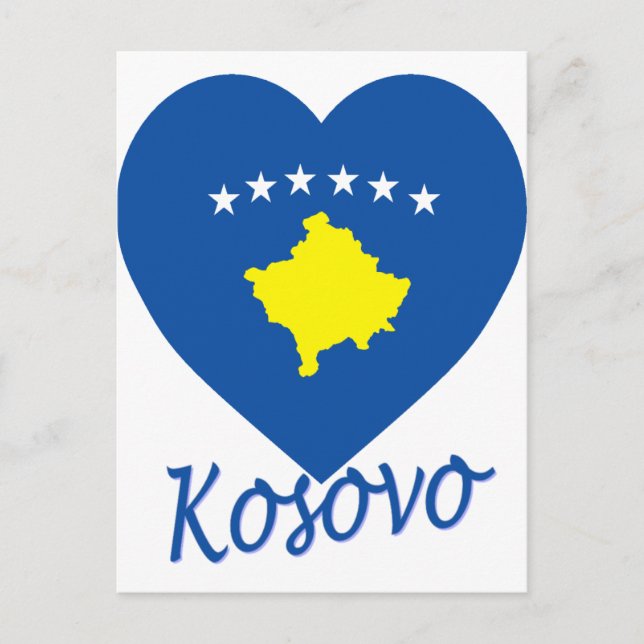Kosovo-Flaggenherz Postkarte (Vorderseite)