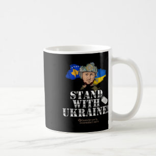 Kosovo steht mit der Ukraine Volodymyr Zelenskyy F Kaffeetasse