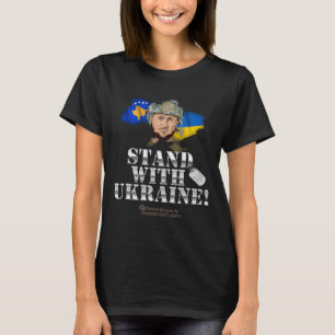 Kosovo steht mit der Ukraine Volodymyr Zelenskyy F T-Shirt