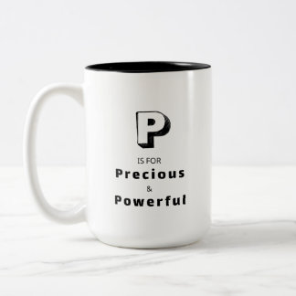 Kostbar und Mächtig P - Personalisierter Luxus Zweifarbige Tasse
