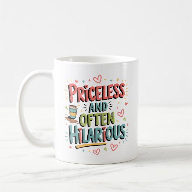 Kostbar und oft lustige Mutter Kaffeetasse (Links)