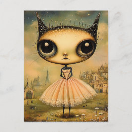 Kostbare Alien in einem rosa Kleid Postkarte
