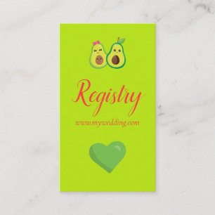 Kostbare Avocados in der Hochzeit der Liebe Begleitkarte