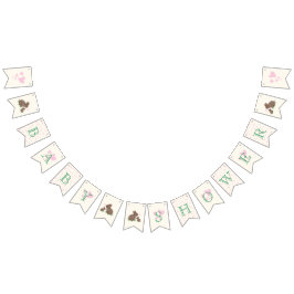 Kostbare Bunnies in Clover mit Herz-Baby-Dusche Wimpelkette