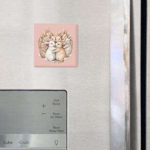 Kostbare Bunnies in einer gemütlichen, pastellfarb Magnet