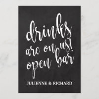 Kostbare Chalkboard Hochzeit Open Bar Sign