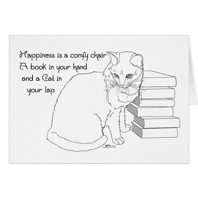 Kostbare Katze mit Büchern (Vorderseite (Horizontal))