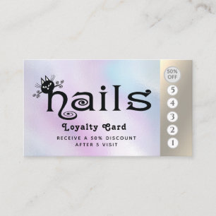 Kostbare niedliche Fun Nails Katzenlogos Treuekarte