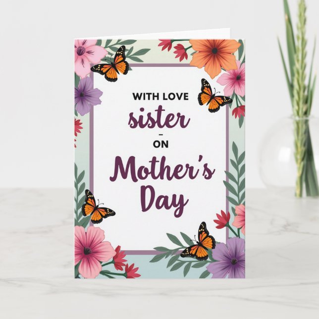 Kostbare Schwester Muttertagskarte Karte (Vorderseite)
