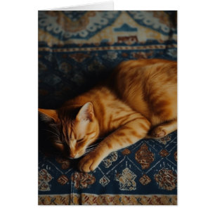 Kostbare Sleeping Ginger Cat Blank Inside Card