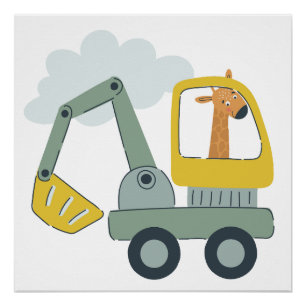 Kostbare Tiere in einem LKW-Kinderzimmer Kunstdruc Poster