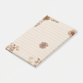Kostbare Vintage Blume Braunes Kraftpapier Moderne Post-it Klebezettel