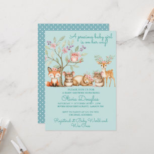 Kostbare Waldtiere Baby Shower Einladung
